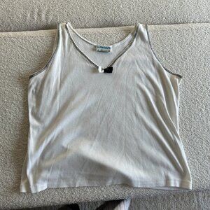 La Redoute‎ Women's White Tank Top – Sleeveless Basic Top, No Size Tag